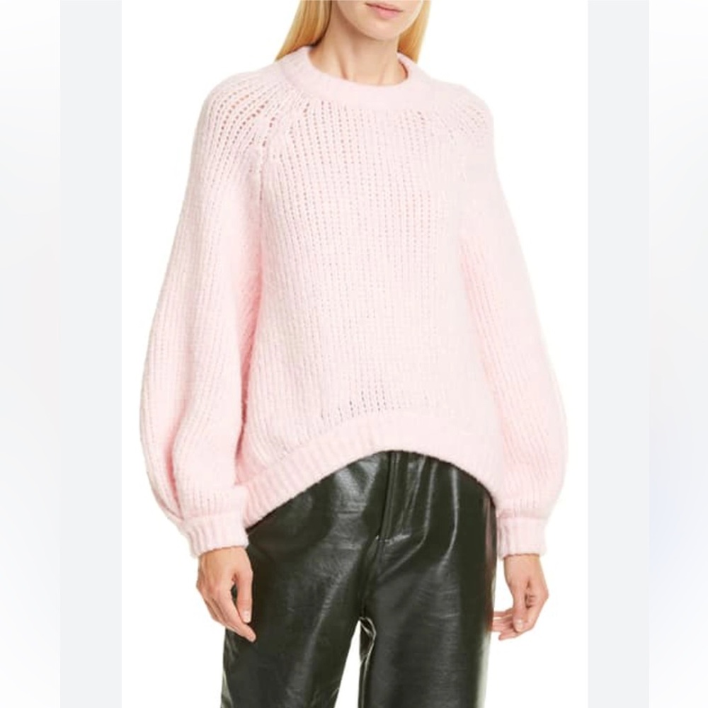 Rodebjer Onella Sweater in Light Pink Merino Wool Medium Cozy Knit Sweater - Picture 1 of 7